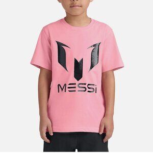 NWT Messi Boy's Authentic Logo Soccer Player Pink Tshirt